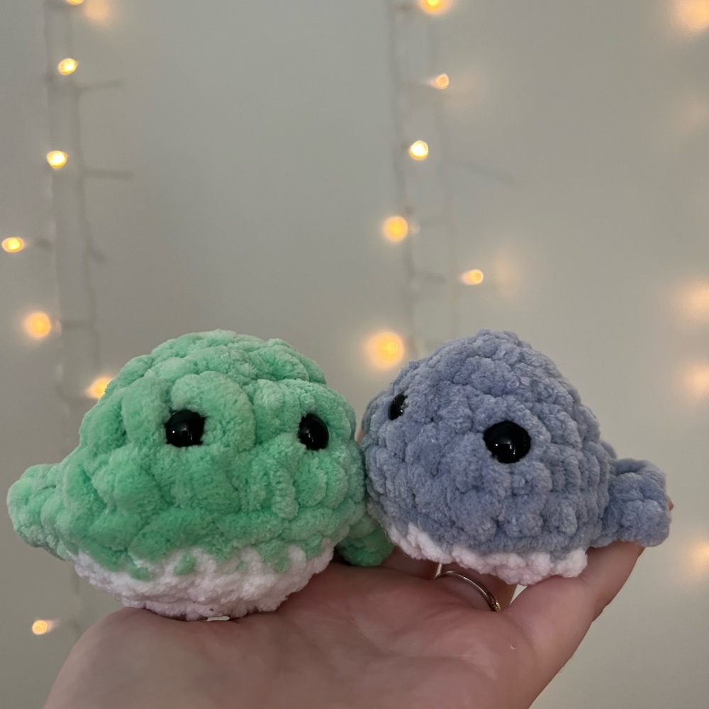 mini crochet whales